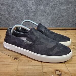 OluKai Lae'Ahi Pa'i Slip On Shoes Lava Rock Black Camo 10444-LRKE Men's Size 9